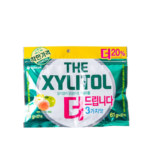 오리온 THE 더 자일리톨 껌 리필 파우치 (61g+61g)