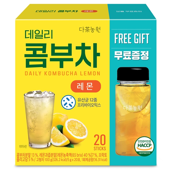다농원 데일리 콤부차 레몬 20T + 물병증정