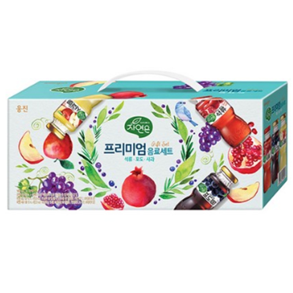 웅진 자연은 프리미엄 병음료 180ml x 12병 - 석류,포도,사과3종