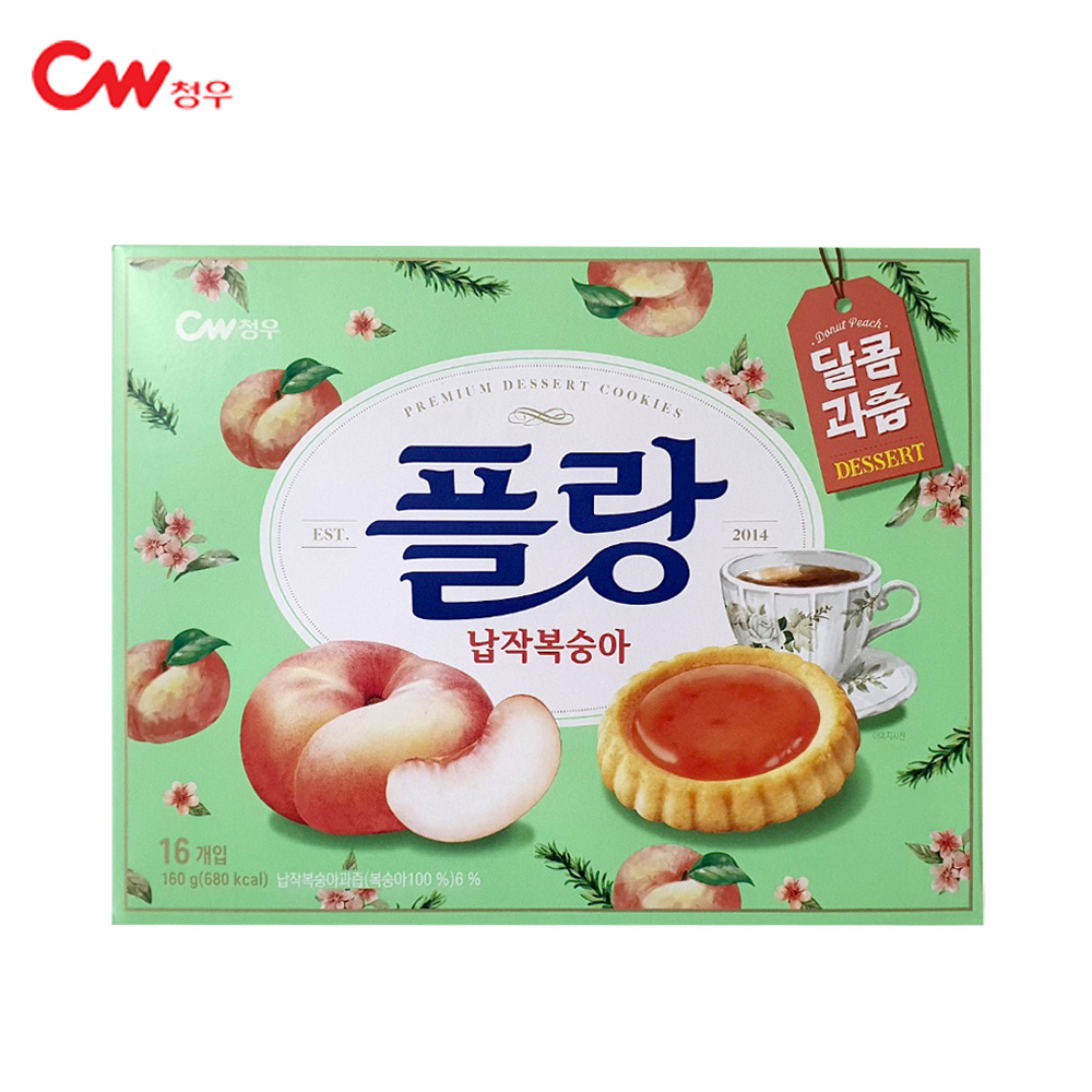 청우 플랑 납작복숭아 타르트쿠키 160g  + 10%중량up