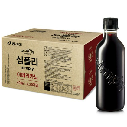 빙그레 심플리 아메리카노 무라벨 400ml x 20개 [박스]