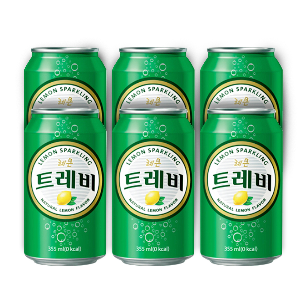 롯데칠성 트레비 탄산수 뚱캔 레몬 355ml x 6캔