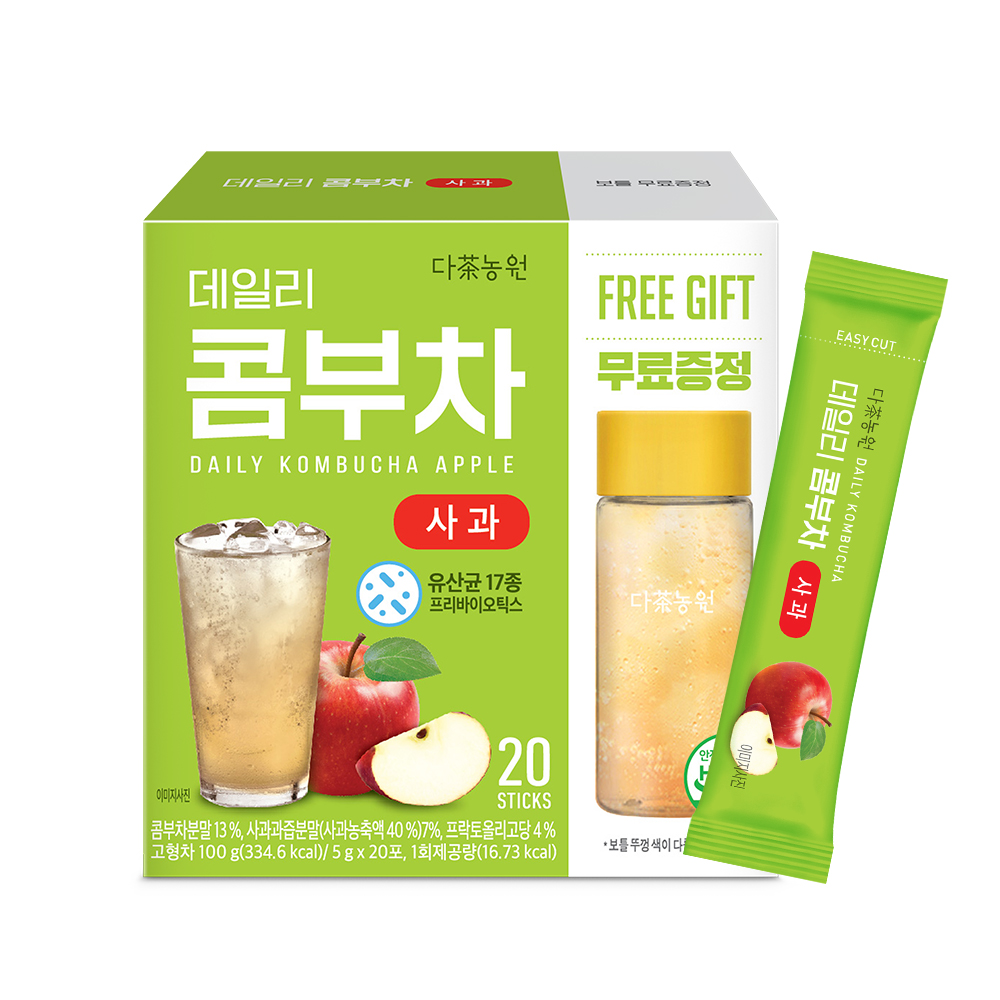 다농원 데일리 콤부차 사과 20T + 물병증정