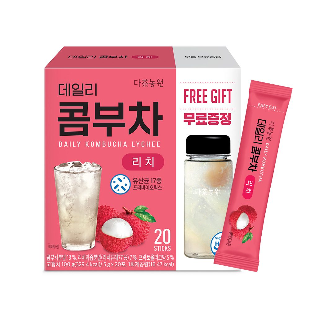 다농원 데일리 콤부차 리치 20T + 물병증정