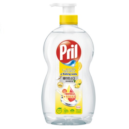 프릴 주방세제 베이킹소다 퓨어레몬향 700ml (용기)