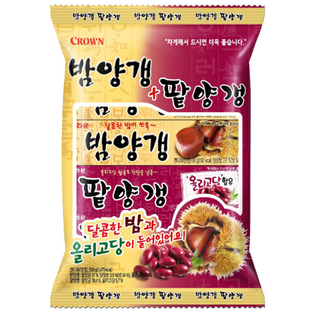 크라운 밤양갱+팥양갱 500g (50g x 10개입)