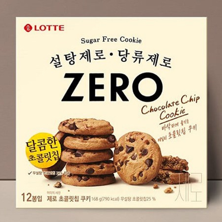 롯데 ZERO 제로 초콜릿칩 쿠키 168g