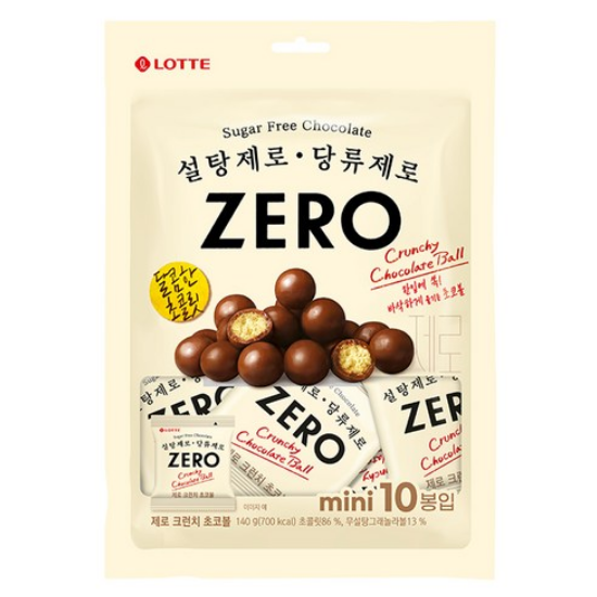 롯데 ZERO 제로 크런치 초코볼 140g