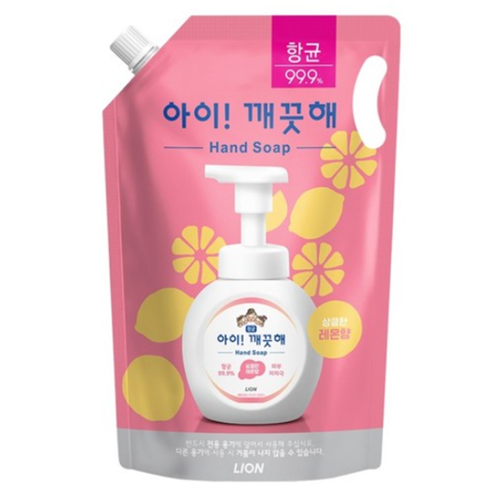 아이깨끗해 핸드워시 항균 레몬향 리필 1.8L 파우치