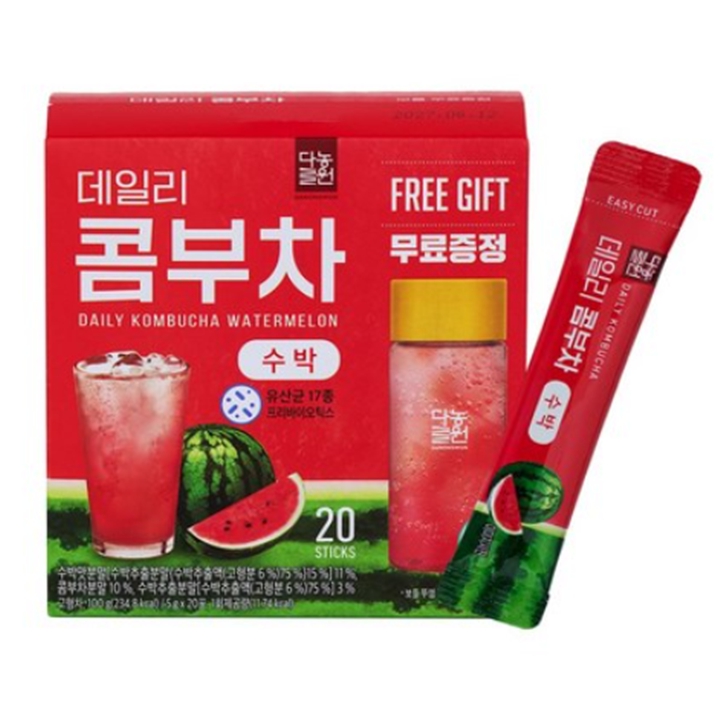 다농원 데일리 콤부차 수박 20T + 물병증정
