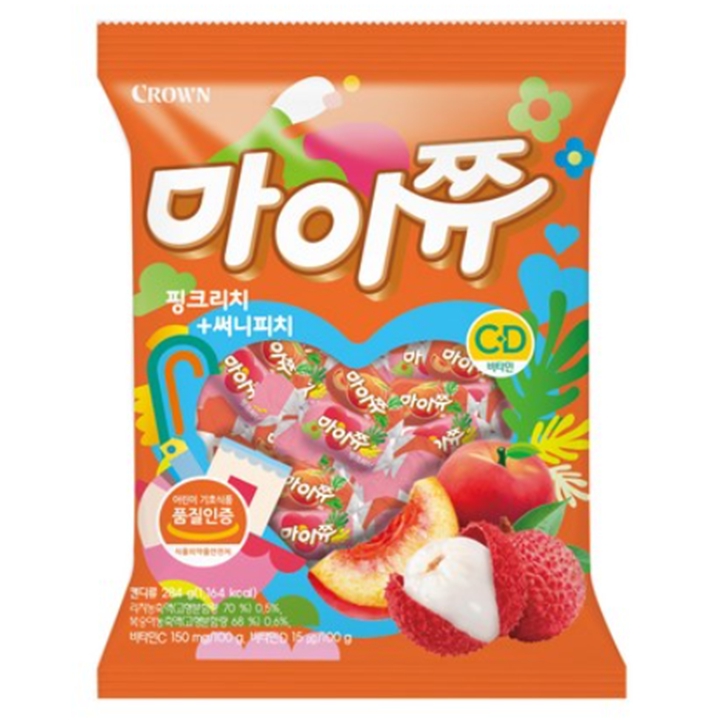 크라운 마이쮸 핑크리치+써니피치 284g