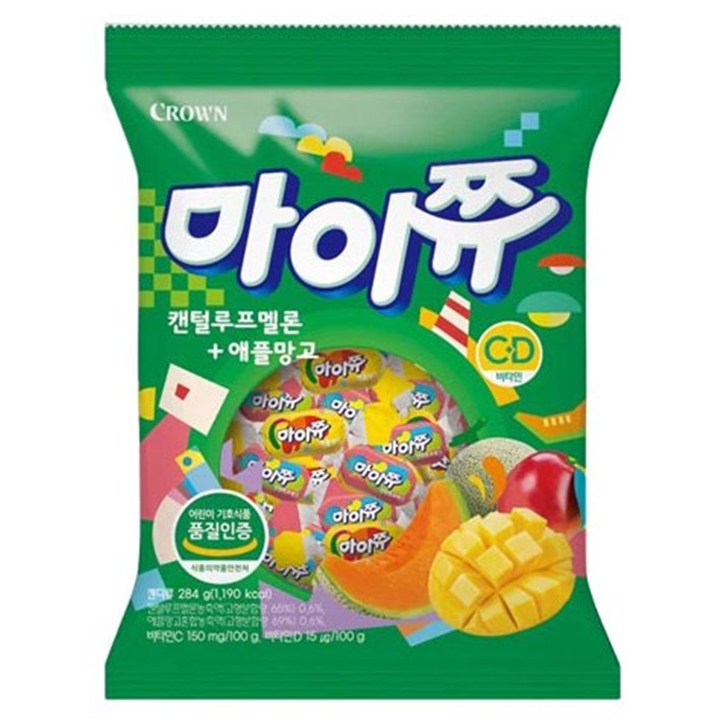 크라운 마이쮸 멜론+애플망고 284g