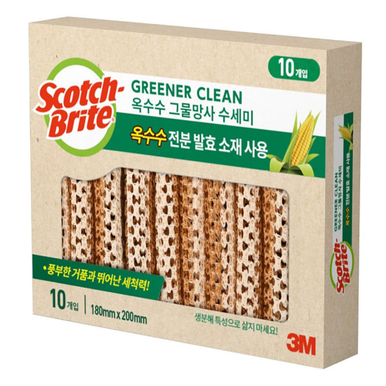 스카치브라이트 옥수수 그물망사 수세미 10개입