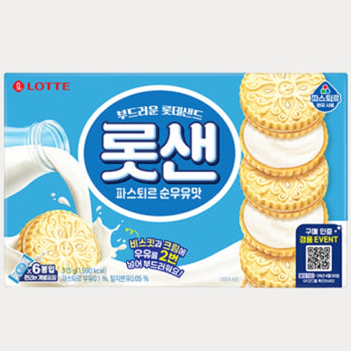 롯데 롯샌 파스퇴르 순우유맛 315g