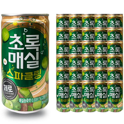 웅진 초록매실 스파클링 제로 180ml x 30캔 [박스]