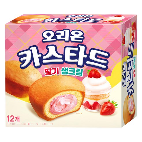 오리온 카스타드 딸기생크림 12봉
