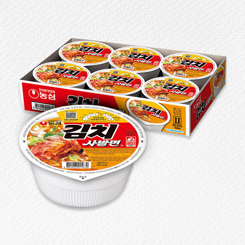 농심  김치 컵라면 小 86g*6개 (소용량)