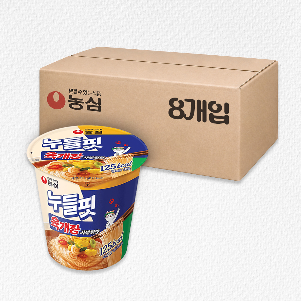 농심 누들핏 육개장사발면맛 컵라면 소컵 8개입