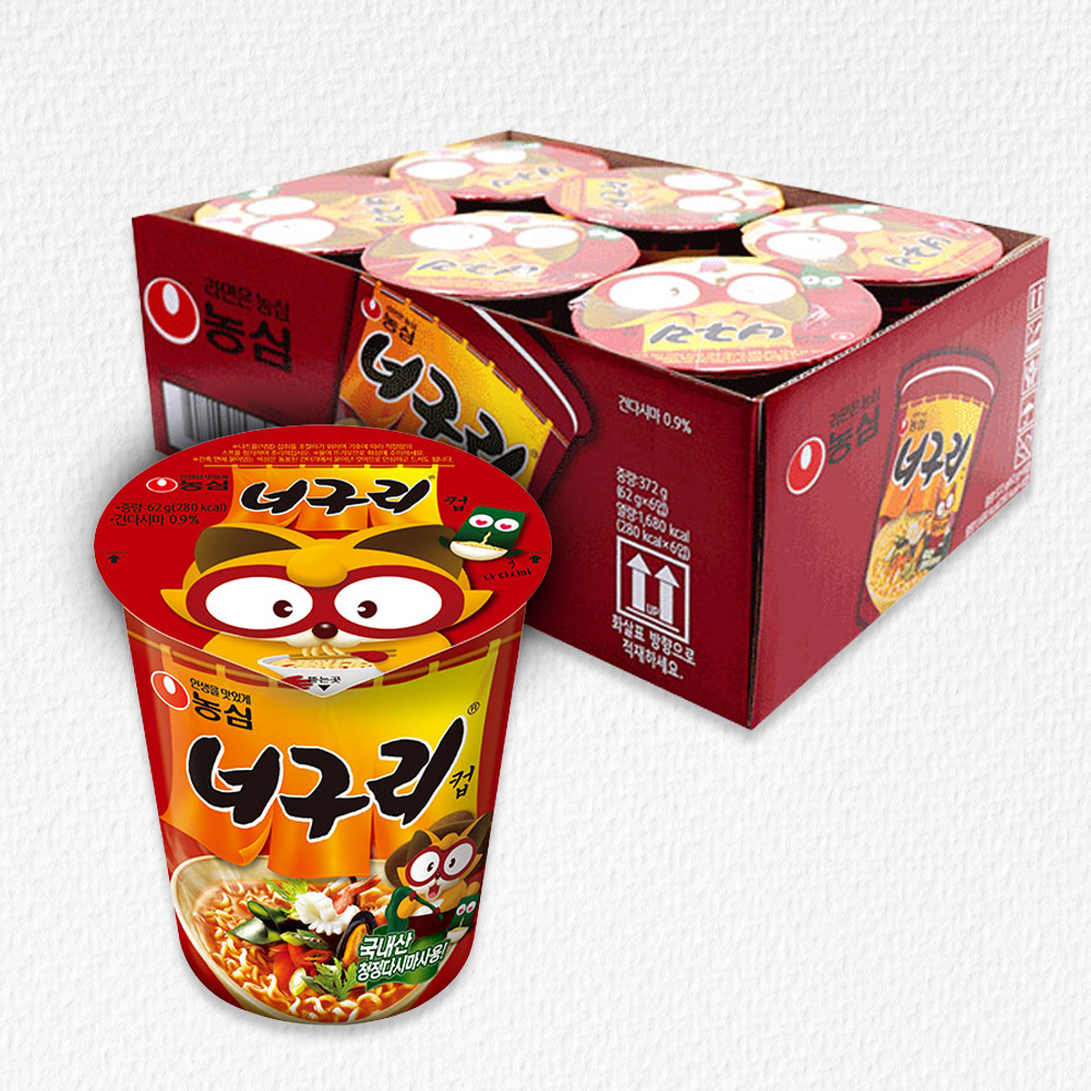 농심  너구리 컵라면 小 62g*6개입 (소용량)