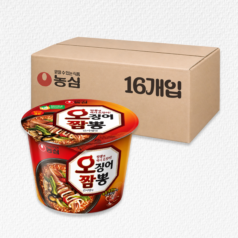 농심 큰사발면 오징어짬뽕 컵라면 16개 [박스]