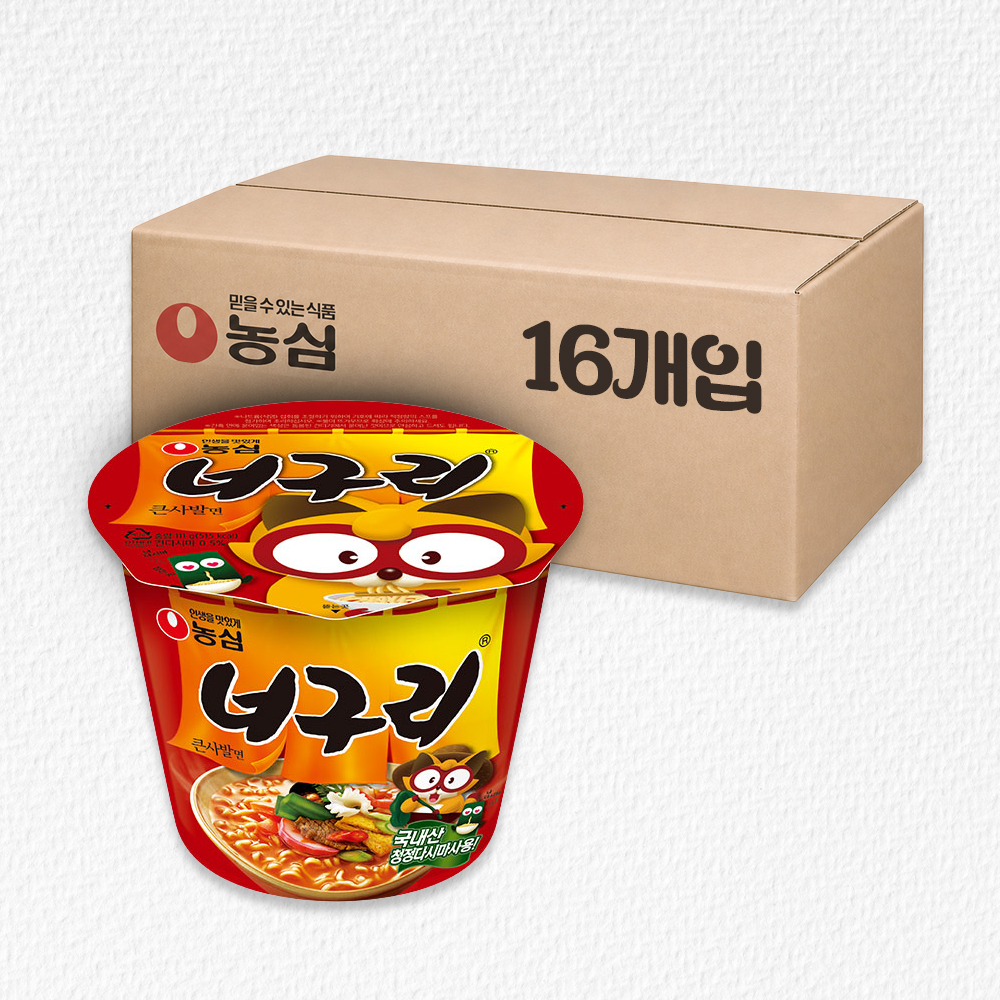 농심 큰사발면 너구리 컵라면 16개 [박스]