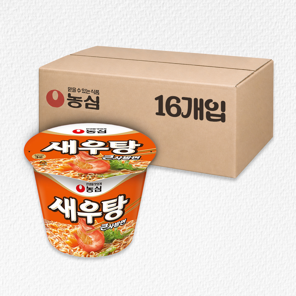 농심 큰사발면 새우탕 컵라면 16개 [박스]