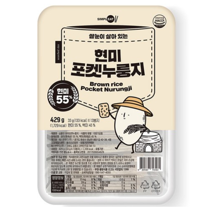 심플잇 현미 포켓누룽지 429g (현미 55%)