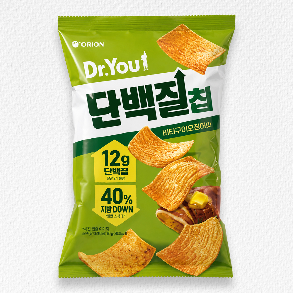 오리온 닥터유 단백질칩 버터구이오징어맛 60g