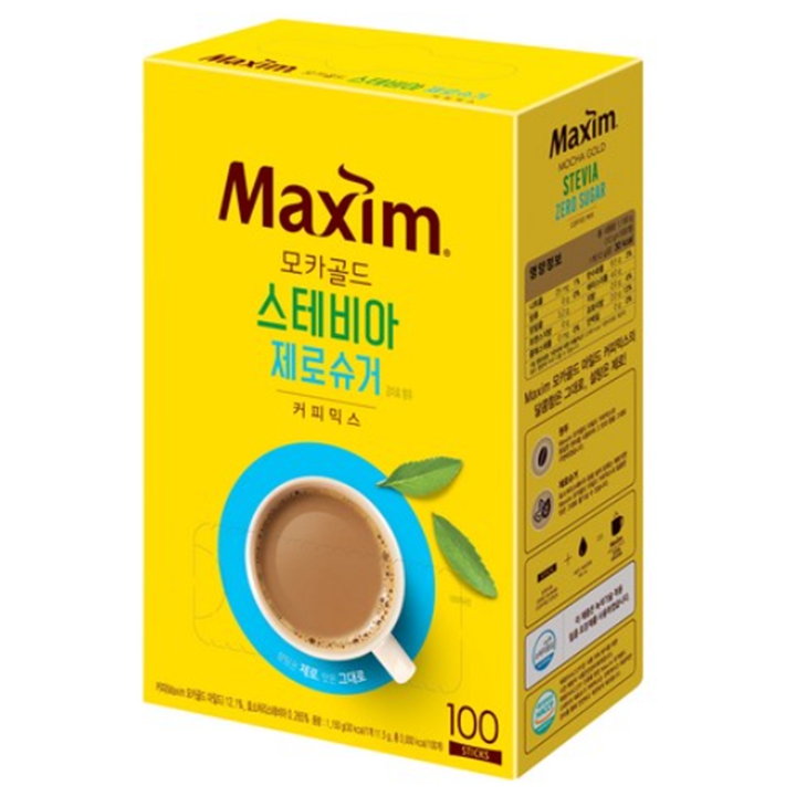 맥심 모카골드 스테비아 제로슈거 커피믹스 100T