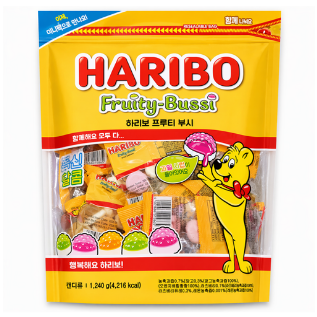 하리보 프루티 부시 과일맛젤리 1,240g [지퍼백 대용량]