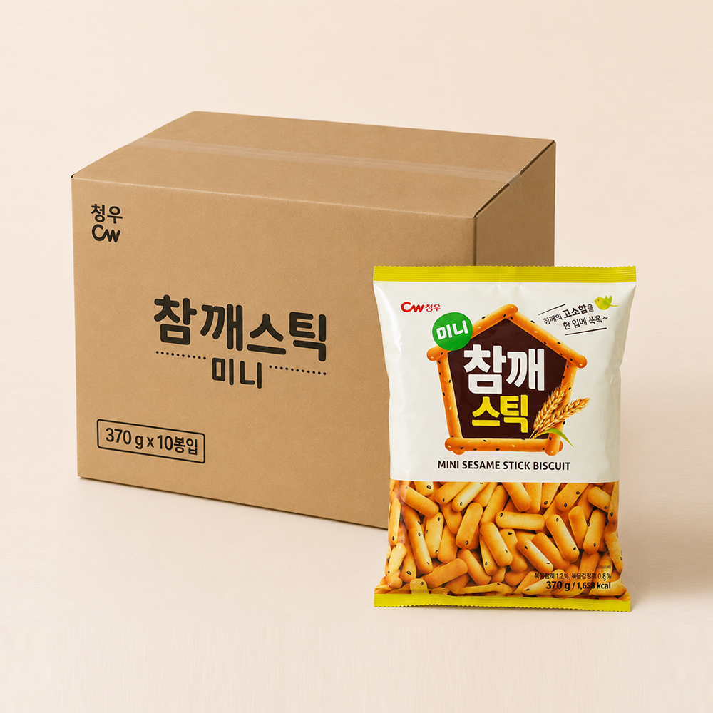 청우 미니 참깨스틱 진 370g x 10봉 [박스]