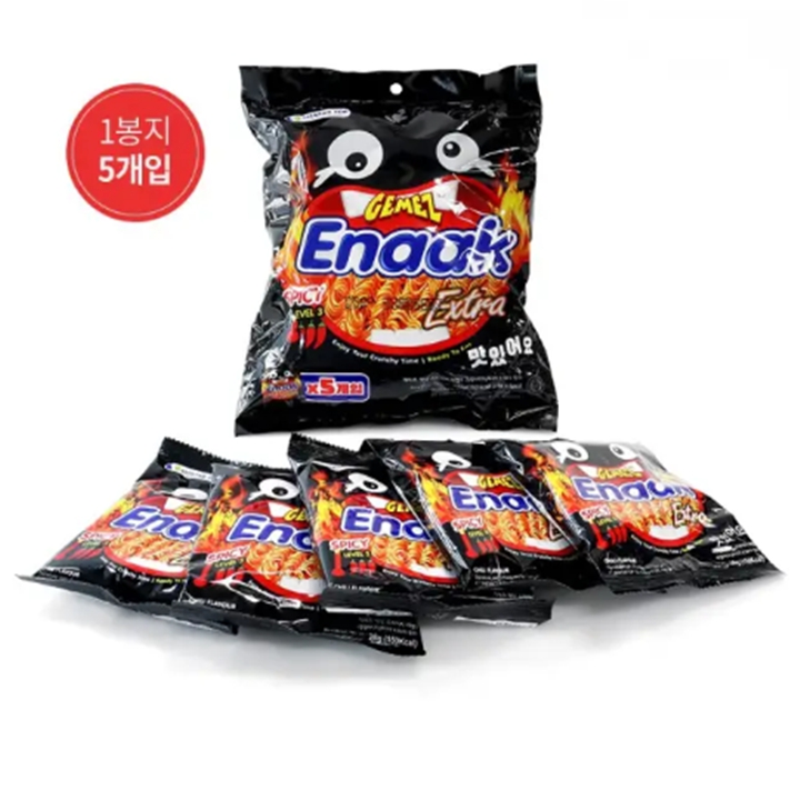 게메즈 에낙 매운맛 스파이시 레벨3 라면과자 28g x 5개입