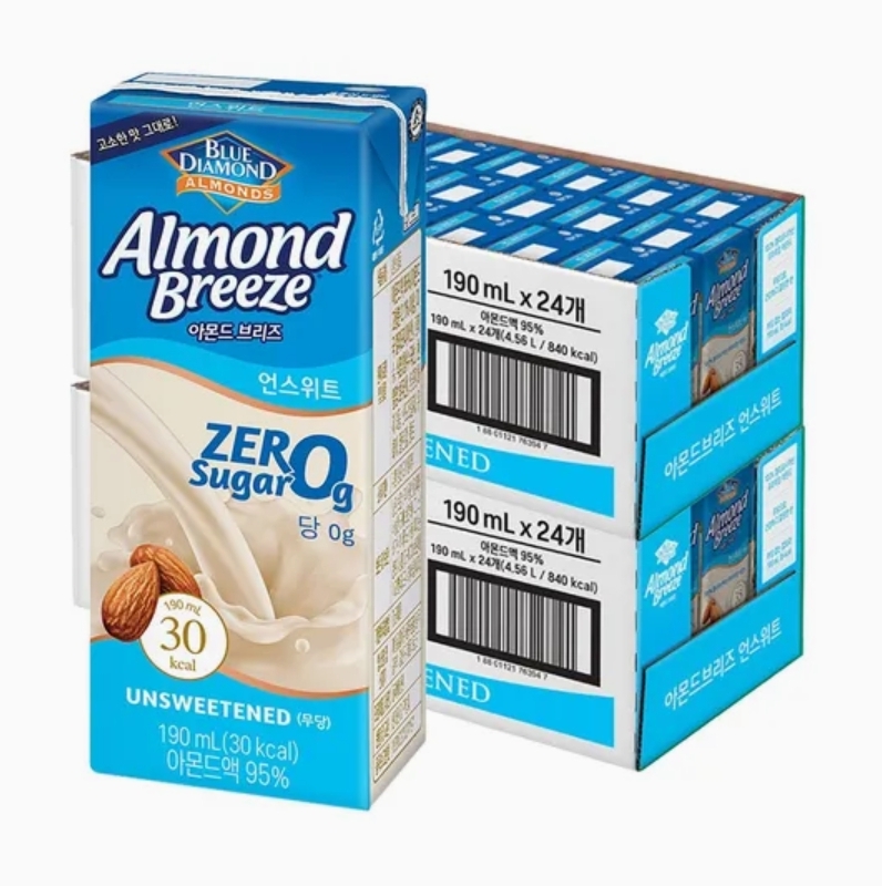 매일 아몬드브리즈 언스위트 제로슈거 190ml x 24팩