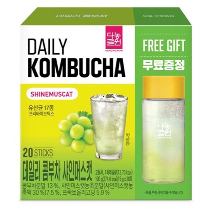다농원 데일리 콤부차 샤인머스켓 20T + 물병증정