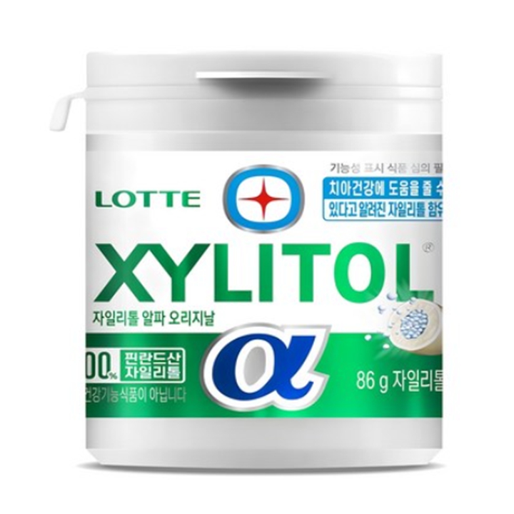 롯데 ∝알파 자일리톨 껌 알파 원통 86g