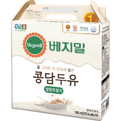 정식품 베지밀 콩담두유 16팩(설탕무첨가)