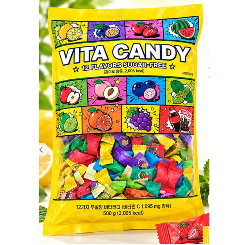 VITA CANDY 12가지 무설탕 비타캔디 500g